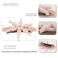 Star-shaped pink acetate hair clip with white pearls and durable metal spring - Nude Pink