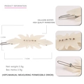 Leaf-shaped cream cellulose acetate hair clip with rhinestones and silver metal spring clip - Off-white