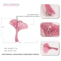 Fermaglio per capelli a foglia di ginkgo rosa in acetato con strass e perline - Rosa
