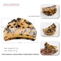 Pinza per capelli a conchiglia in acetato di cellulosa con tartarugato e bordi dorati - Circa 8.3cmx4.8cm / Tartarugato Chiaro