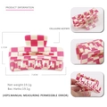Molla per capelli quadrata a scacchi rosa e beige in acetato di cellulosa per ragazze - Medio Grande / Rosa a Quadri