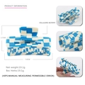 Pinza per capelli quadrata a scacchi blu e bianchi in acetato di cellulosa, 7x3,7 cm - Medio Grande / Blu a Quadri