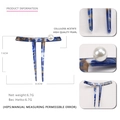 Ink pattern cellulose acetate hair stick with high-quality pearl and two-prong design - Aqua