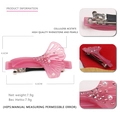 Roze acetaat haarklem in waaiervorm met glanzende strass-steentjes en parels - Roze