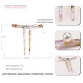 Elegant acetate marble pattern hair pin with two teeth and large white pearl accent - Floral Pattern