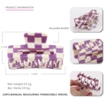 Pinza per capelli a scacchi viola e bianchi in acetato, misura 7cm per 3,7cm - Medio Grande / Quadri viola