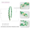 Green and white checkerboard cellulose acetate headband with 1cm width and anti-slip teeth - Green Checkered
