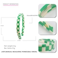 Grün-weiß kariertes Stirnband aus Acetat, 1,5 cm breit, im minimalistischen Stil - Grün Karriert