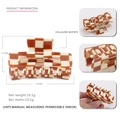 Brown and cream checkered cellulose acetate hair claw clip for elegant styling - Medium Large / Coffee Plaid