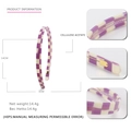 Schachbrett-Haarreif aus Celluloseacetat in Lila und Weiß, 1 cm Breite, Damenhaarschmuck - Violettes Karo