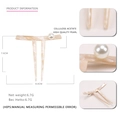 Cream marble cellulose acetate hair fork with elegant pearl accent for buns - Ivory