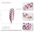 Purple and white checkerboard cellulose acetate headband with 2.2cm width - Purple Plaid