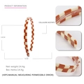 Orange and white checkered acetate headband with anti-slip teeth 1cm width - Coffee Plaid