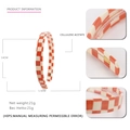 Orange-weißer Acetat-Haarreif mit Karomuster und 1,5 cm Breite im minimalistischen Design - Oranges Karo