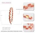 Orangefarbenes kariertes Celluloseacetat-Stirnband mit rutschfesten Zähnen, 1 cm breit - Oranges Karo
