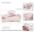 Pink and purple marble cellulose acetate large square hair claw clip measuring 8cm - Magic Purple Gray