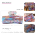 Große 10cm bunte marmorierte Acetat Haarklammer mit hohlem rechteckigem Design - Magisches Blauviolett