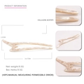 U-shaped hair pin in white marble cellulose acetate with 14.7cm length and 3.5cm width - Ivory
