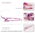 U-vormige haarvork van acetaat met roze paarse marmertextuur, afmeting 14,7 cm x 3,5 cm - Bloemenpaars
