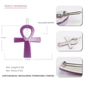 Fermaglio per capelli Ankh viola in acetato geometrico con clip in metallo 6,9 cm - Viola