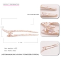 U-shaped hair pin in cream pink marble acetate, measuring 14.7cm for elegant styling - Stone Pink