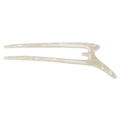 Minimalist cream white acetate U-shaped hair fork with elegant marble texture - Pearl White