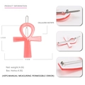 Fermaglio per capelli Ankh in acetato rosa con clip in metallo, 6,9cm x 4,5cm - Rosso