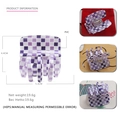 Pince à cheveux tendance en PVC avec motif à damier mosaïque violet et blanc - Grille Violet