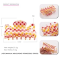 Grande pince à cheveux en PVC avec motif à damier rouge et blanc pour les femmes - À Carreaux Orange Rouge