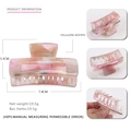 Pink and white marbled cellulose acetate hair claw clip, medium size 7.4cm length - Magic Purple Gray