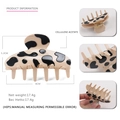Classic cow print acetate hair claw clip for women with 8cm length dimensions - Cream and Black Pattern