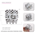Pince à cheveux carrée en PVC à motif damier noir et blanc classique pour femme - Gris à Carreaux
