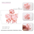 Pinza per capelli a fiore a scacchi rosa e bianco con cristallo centrale - Griglia Rosa
