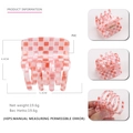 Pince à cheveux à carreaux rose et blanc en PVC avec design multi-dents pour coiffage - Grille Rose