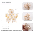Pinza per capelli a fiore in PVC con motivo a scacchi crema e strass lucido - Quadri Gialli