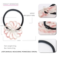 Elastico per capelli a fiore in acetato sfumato rosa con perla e corda in nylon - Rosa