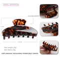 Große Acetat-Haarklammer mit klassischem Schildpatt-Muster für Damen-Haarstyling - Leopardenmuster