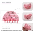 Pinza per capelli rosa in acrilico con strass e viste multi-angolo dell'accessorio - Rosa