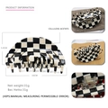 Detailed view of large black and white checkerboard hair claw clip with size measurements - Black And White Checkerboard