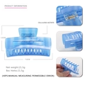 Minimalistische blaue Haarklammer aus Acetat mit transparentem Finish und starker Feder - Blau Gold