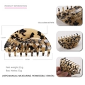 French vintage large tortoiseshell hair claw clip in acetate for women 10cm - Light Tortoiseshell