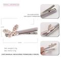 Eleganter lavendelfarbener Acetat-Haarclip mit champagnerfarbenen Strasssteinen, 6cm - Nude Rosa