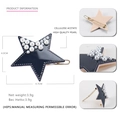 Star-shaped acetate hair clip in dark blue with inlaid white pearls and metal beads - Dark Blue
