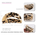 Luipaardprint acetaat haarklem voor dik haar, 8,7 cm crème en zwarte haarspeld clip - Groot / Lichte Schildpad