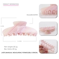 Grande pince à cheveux en acétate rose marbré 11,2cm pour femme style rayures - Rose Rayé