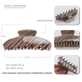 Brown striped cellulose acetate hair claw clip for thick hair, 11.2cm large shark clip - Stripe Brown