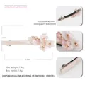 Pasador de flores en acetato de celulosa con diamantes de imitación y acabado rosa - Estilo de Flor y Hoja en Capas