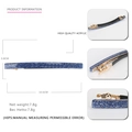 Dark blue glitter acrylic spring hair clip with geometric minimalist design for women - Sparkle Blue