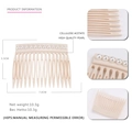 Elegante pettine per capelli in acetato di cellulosa con denti cavi e inserti di perle - Bianco Sporco