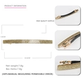 Golden glitter acrylic hair clip with spring mechanism and detailed dimensions - Sparkle Gold